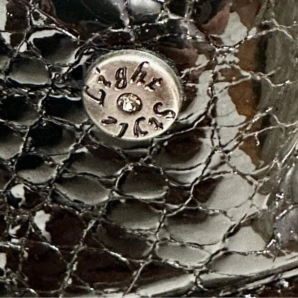 IMAC Croc Embossed Patent Leather Side Zip Booties Sz 39 US 9 Made In Italy - Picture 9 of 13